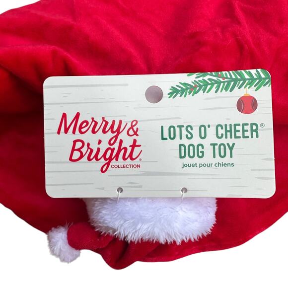 Merry & Bright Santa Squeaky Crinkle Blanket Plush Dog Toy Red Shake Play New - Picture 3 of 4